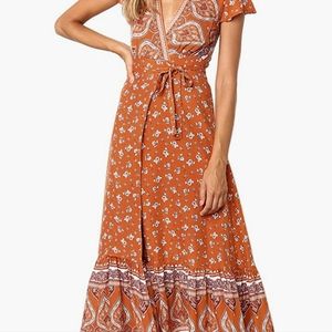 Zesica Bohemian Wrap Dress
